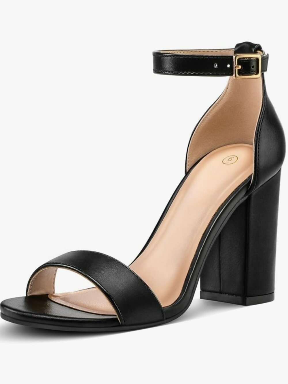 Women's Chunky Block Heels Open Toe Ankle Strap 3.5 Inch Heeled Sandals - Size 5
